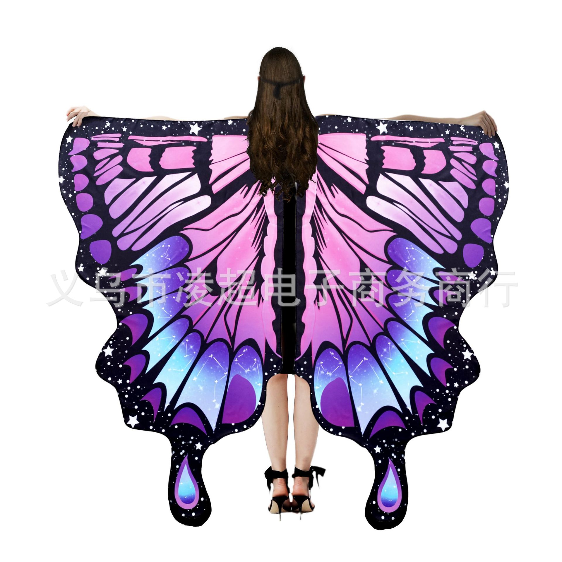 New Cape Rotating Butterfly Cape Butterfly Cape European And American Belly Dance Butterfly Wings Wholesale Digital Printing