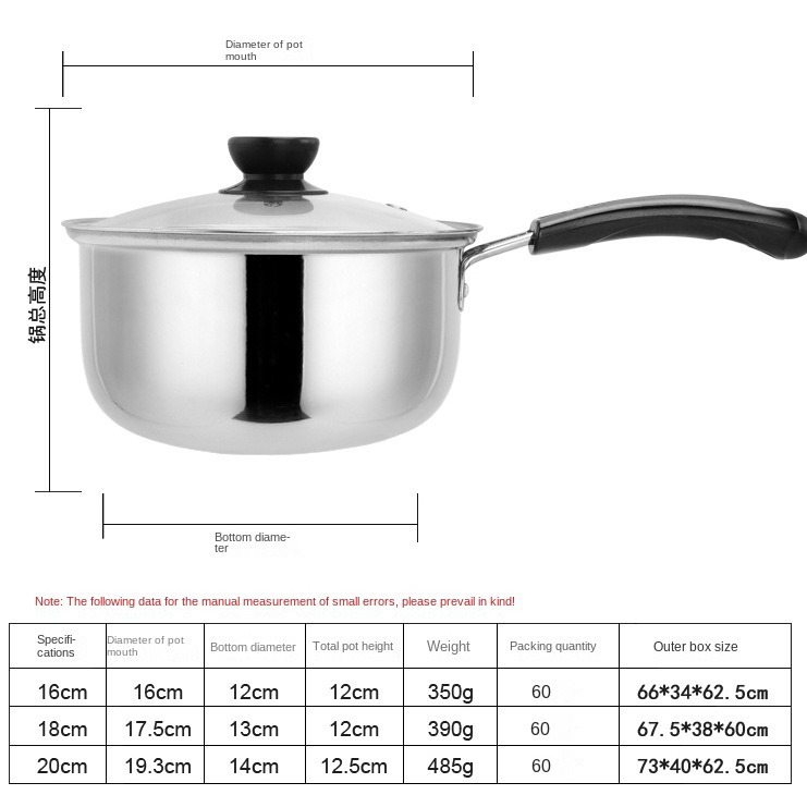 Chaozhou Hufa stainless steel small milk pot, non-stick pot, baby food pot, milk pot, small soup pot, baby frying and boiling in one Application Scenario