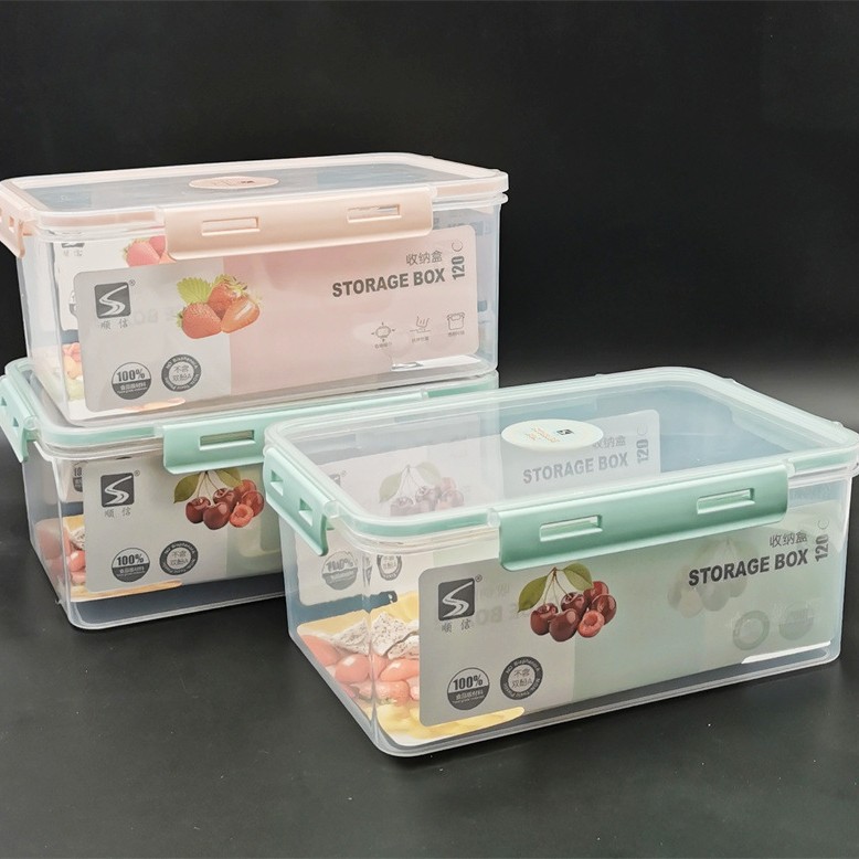 Rectangular medium-sized daily necessities storage box, refrigerator storage box, food storage box, food-grade kitchen storage building blocks Application Scenario