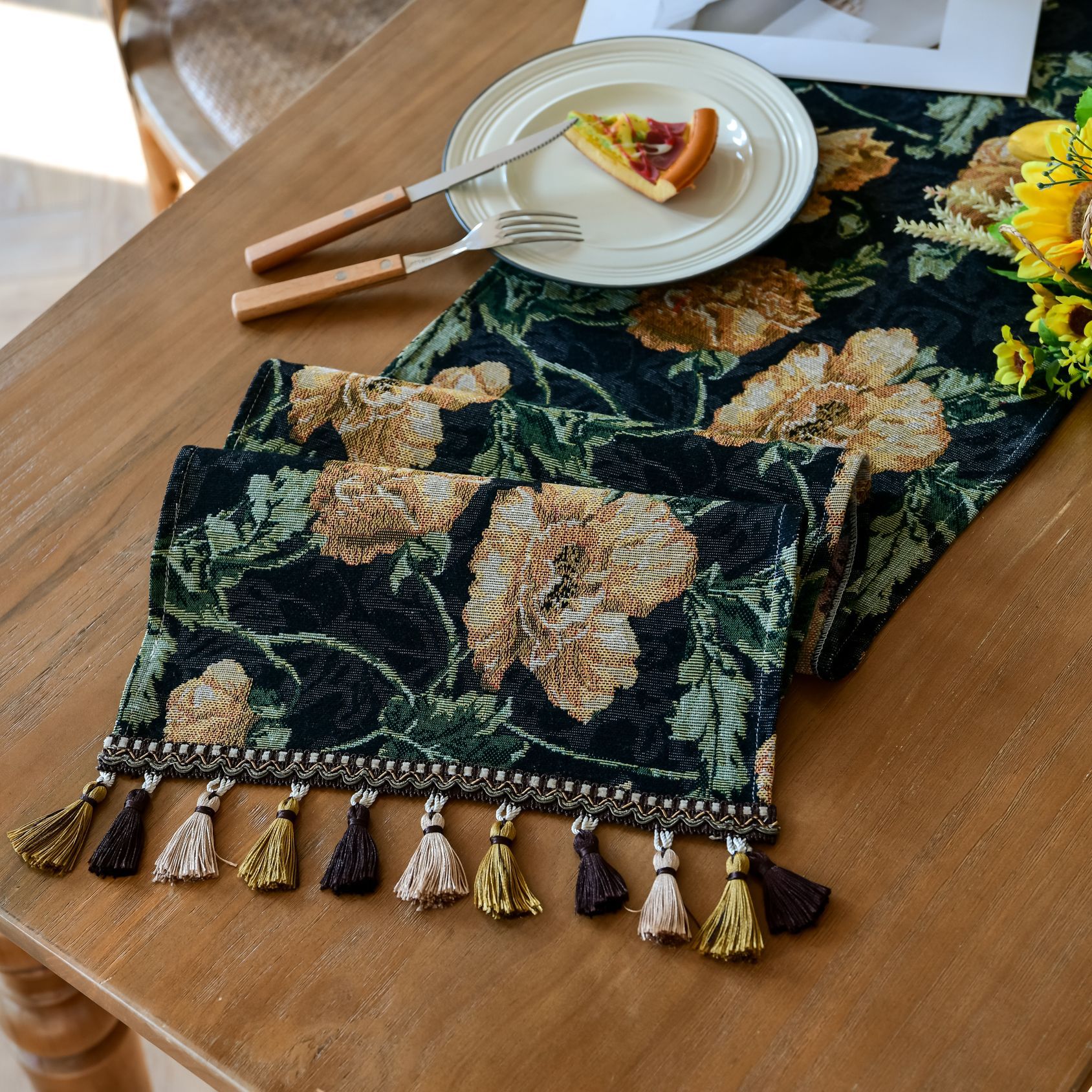 New Bohemian ethnic style heat insulation and anti-scald long strip Suzhou table flag Tea Flag TV cabinet cover wholesale from the manufacturer pic 48