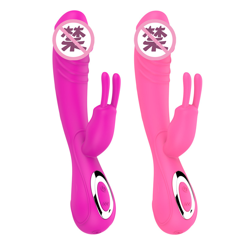 New double head rabbit silicone vibrator female adult sex toys Specification drawing