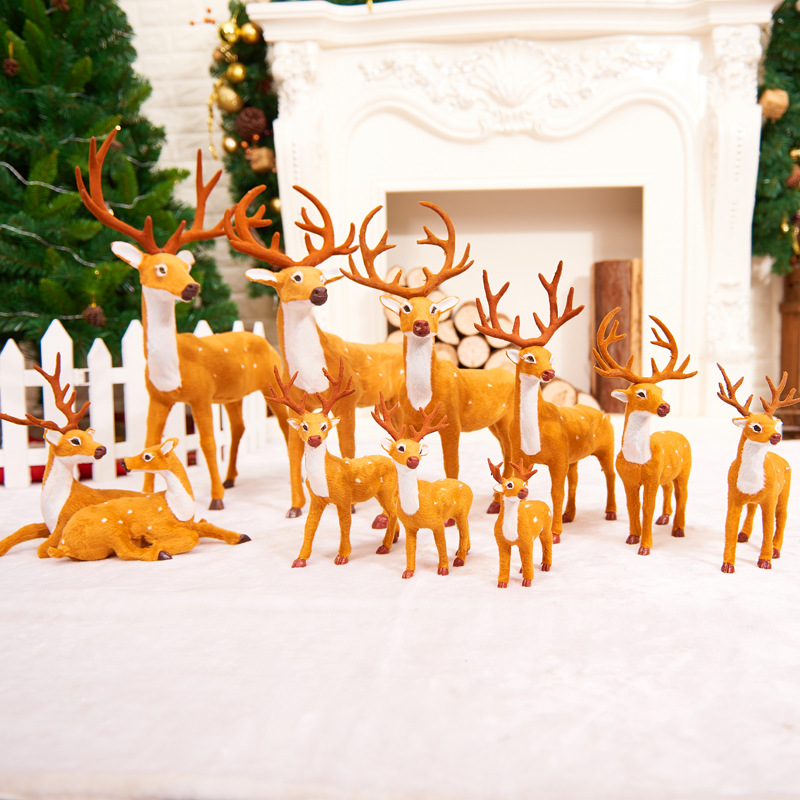 圣诞节礼品麋鹿公仔小鹿装饰摆件仿真鹿儿童圣诞装饰品树场景布置详情图1