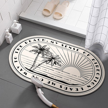 现货椭圆形门垫脚垫 浴室卫生间吸水厨房地垫异形创意设计3d地毯
