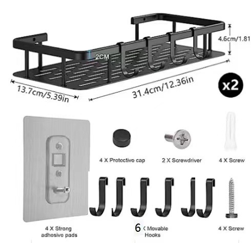 Bathroom tripod, bathroom wall storage rack, toilet, bathroom, shower room, wall-mounted storage rack without drilling holes details Picture