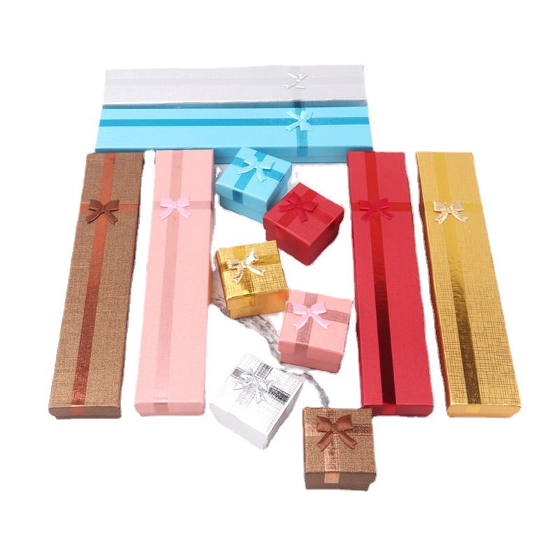 Korean Custom Mixed Color Bow Paper Ring Necklace Jewelry Packaging Display Storage Box Gifts Application Scenario
