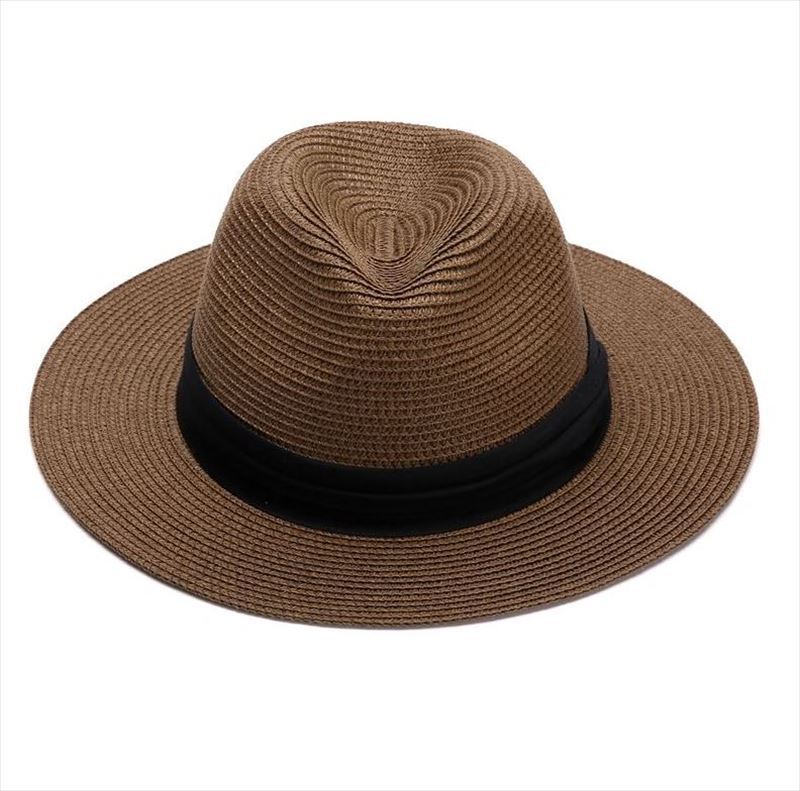 Big Head Girth Panama Straw Hat Summer Travel Sun Block Hat Beach Beach Visor Large Size Men's Sun Hat Tide details Picture