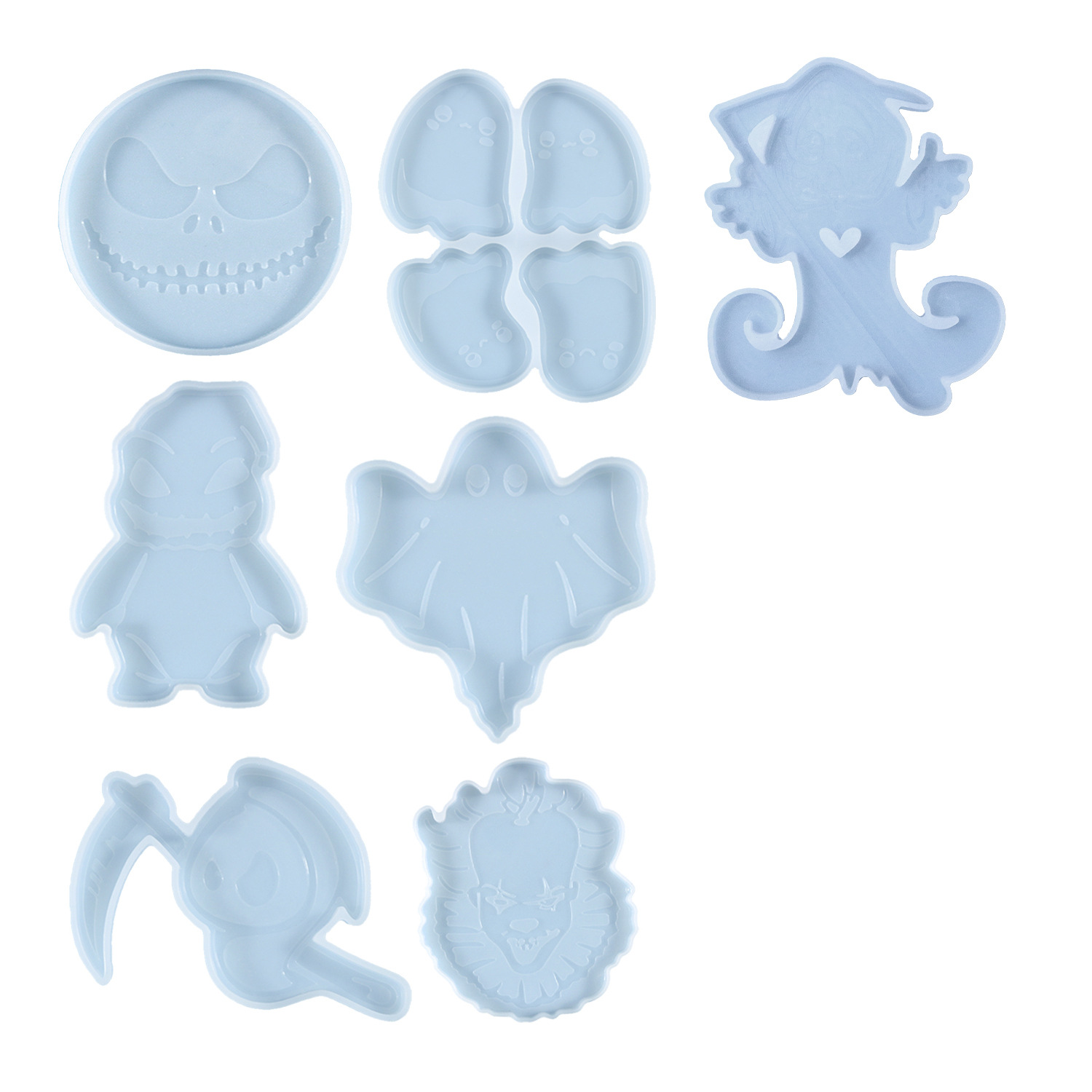 diy drip glue mold Halloween skeleton ghost keychain silicone mold cross-border exclusive Item Picture