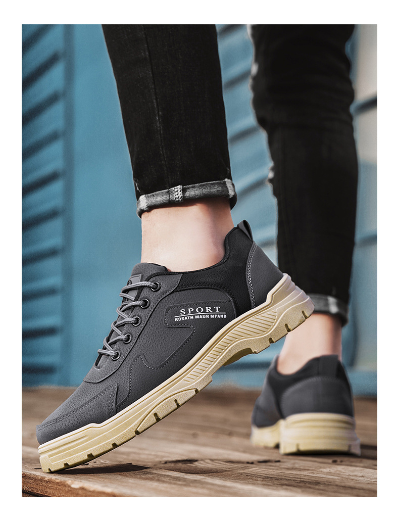 男鞋春季工地干活防滑耐磨百搭鞋子男休闲运动劳保鞋工装橡胶鞋底详情14