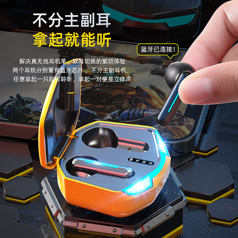跨境TWS Y9无线蓝牙耳机 5.0 运动充电入耳式立体音效电竞耳机
