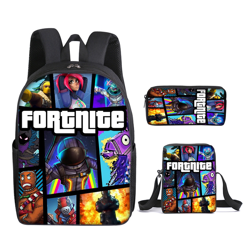 Fortnite堡垒之夜书包三件套多尺寸双肩包韩版小学生背包来图私制