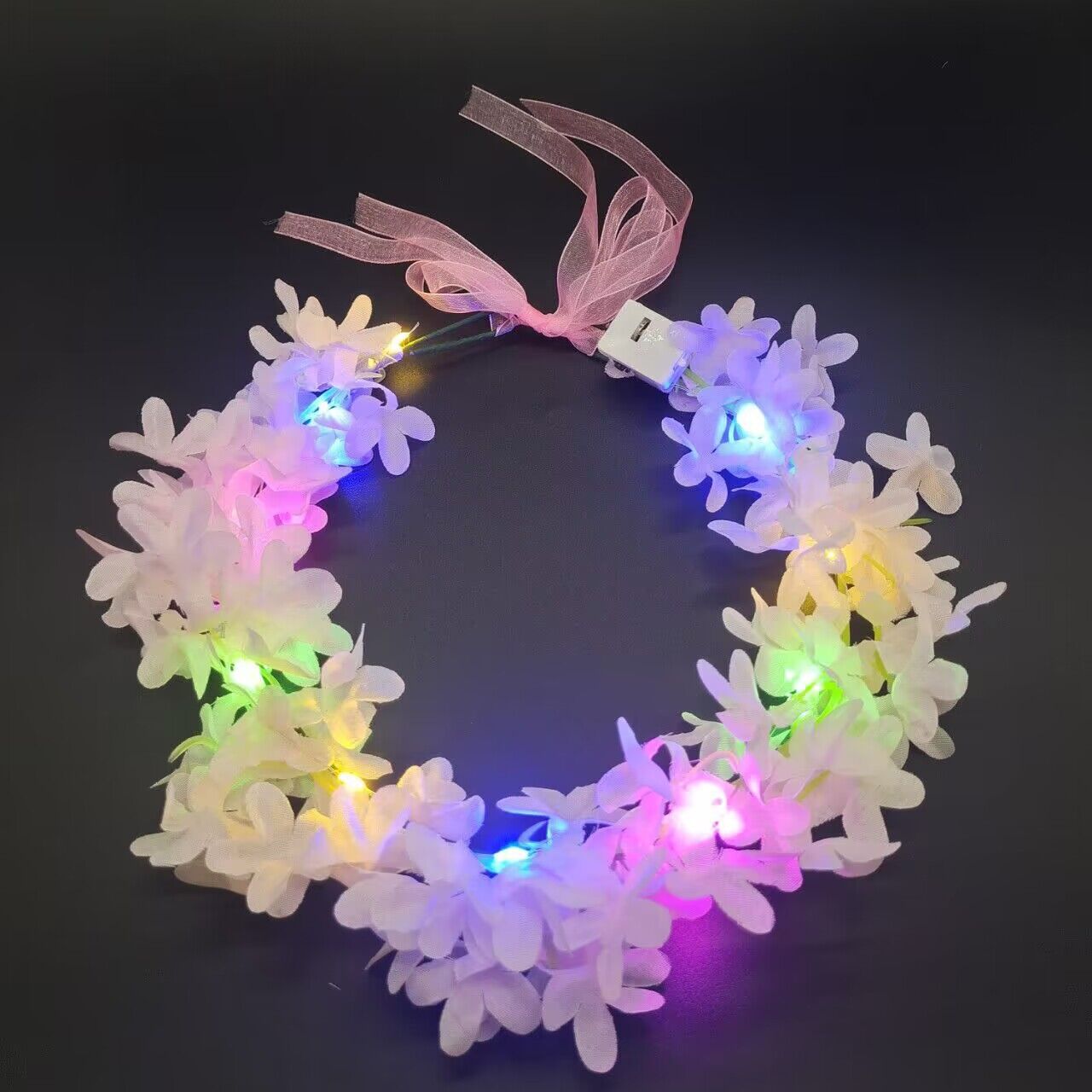 New string flower garland net red three-pronged fairy headdress light rabbit ears antler headband small gift Christmas glow Application Scenario