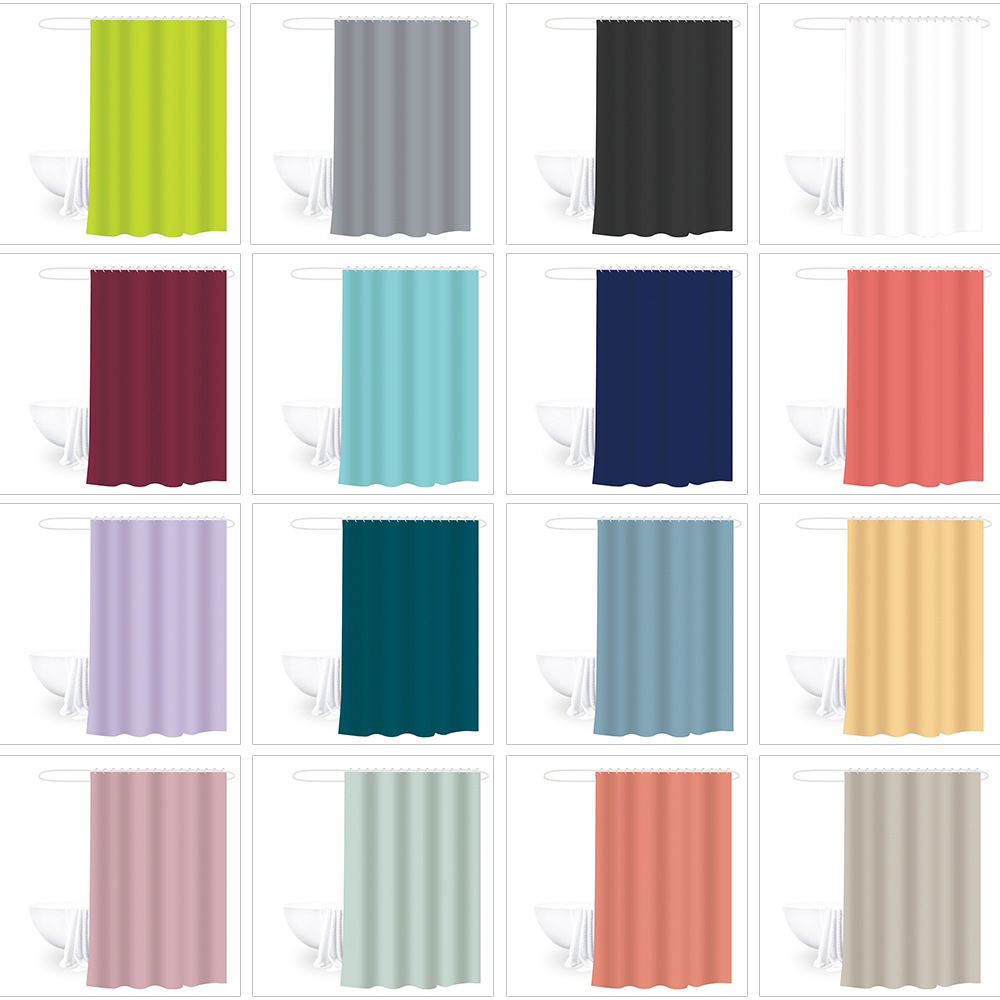 180X180 thickened shower curtain with buckle, bathroom curtain, peva bath cover, anti-mold and waterproof, bathroom partition shower curtain details Picture