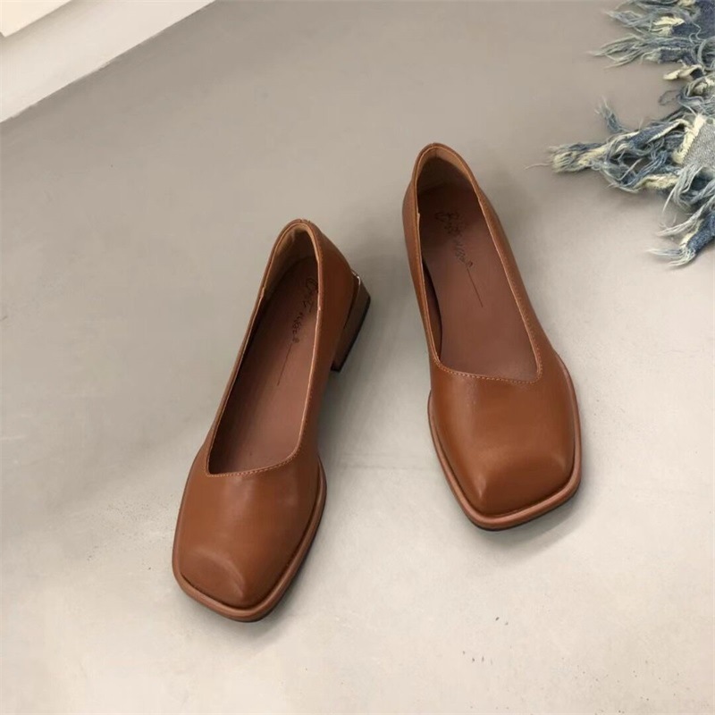 Woman's Head Pu Simple Women's Fashion Shoes Sleeve Mary Jane Shoes In The Single Shoes Women's Shoes First-Hand Supply Application Scenario