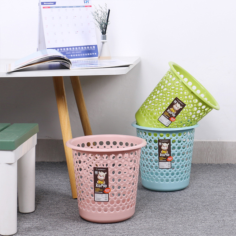 时尚垃圾桶家用室内收纳桶塑料加厚无盖纸篓镂空纸篓脏衣篮批发02011