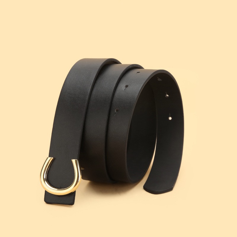 Ladies' belt with horseshoe buckle decoration, overcoat, suit jacket belt, ladies' wide waist belt