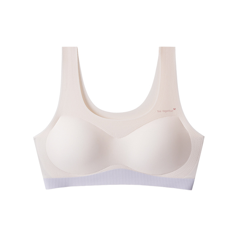 Pink Rhyme Girl 2023 Second Stage Of Growth Underwear Without Underwire Semi-Fixed Cup Seamless Fitting Girl Bra Item Picture