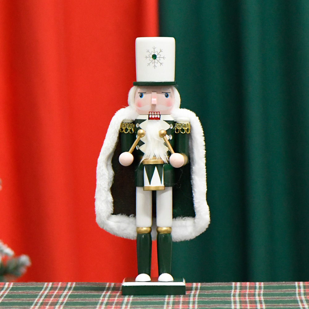A new 30CM green cape, drummer and nutcracker Christmas decoration piece for the desktop Christmas has been added to the 12-inch screen