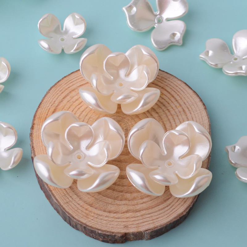 仿贝壳花塑料玫瑰花树脂花朵仿珍珠花片diy手工材料饰品制作材料产品图
