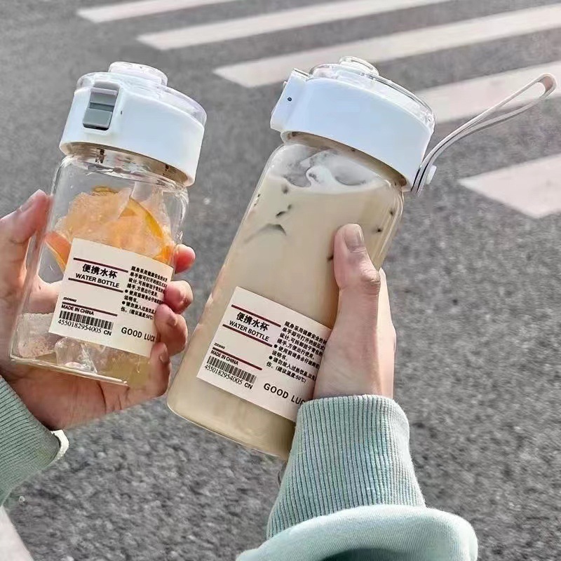 无印良品MUJI平替杯子新款便携简约水杯大容量高颜值透明随行杯子