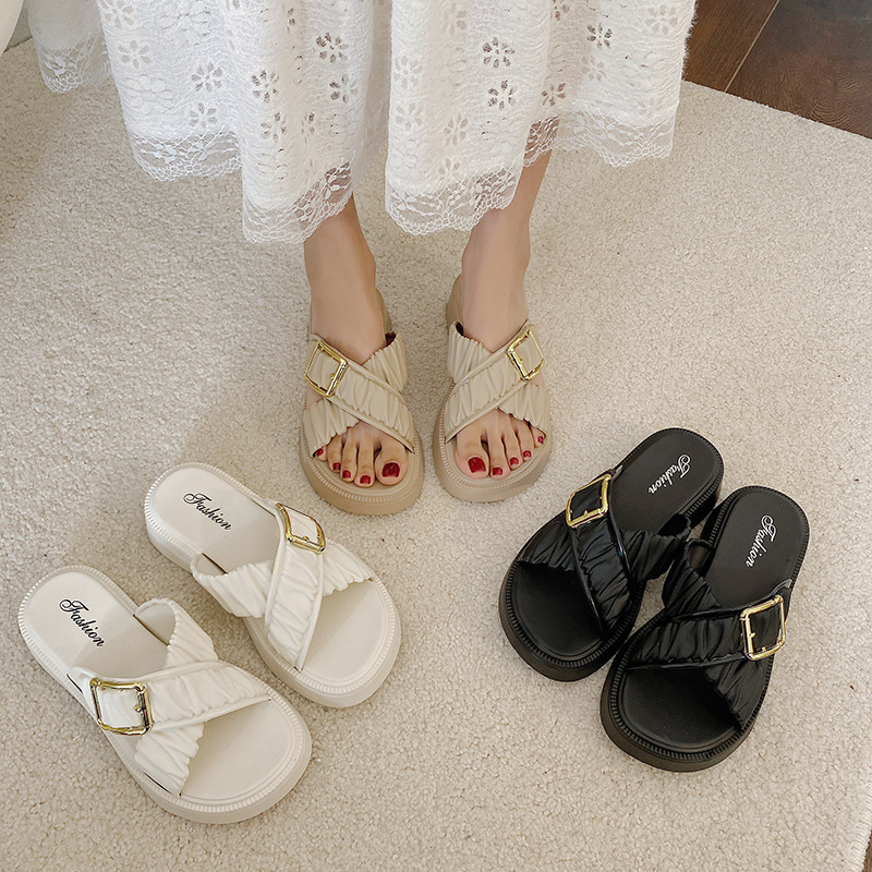 Summer New Platform Sandals Female Fairy Wind All High-Grade Casual Beach Shoes Flip-Flops