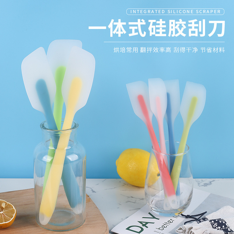 厂家现货一体半透硅胶刮刀 烘焙刮刀蛋糕抹刀 奶油刮拌刀烘焙工具