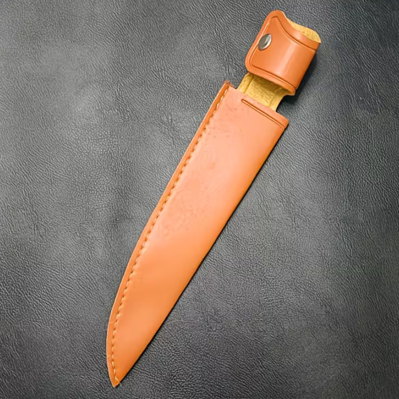 Cross-border retro pointed knife sleeve, full-edge tight seam, waist-hung knife leather bag, straight knife, long knife, scratch-resistant protective leather sheath