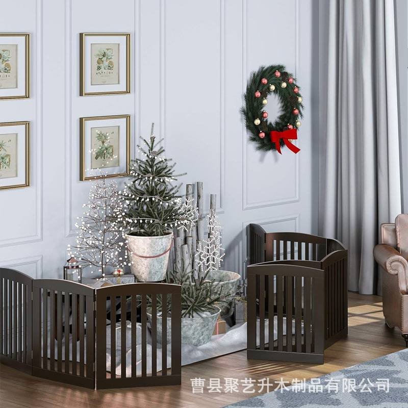 Wooden dog enclosures, foldable pet door railings, indoor isolation and protection fences for small and medium-sized dogs, pet panels Specification image