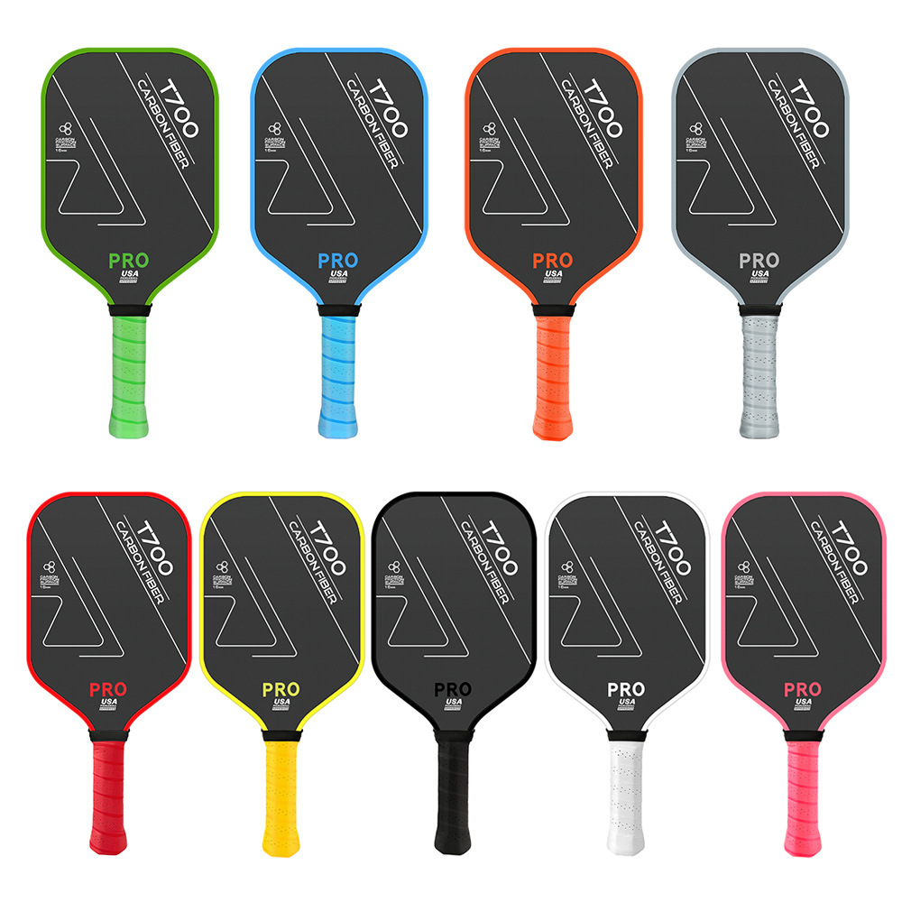 pickleballpaddle JOOLA同款工厂直销碳纤维布纹磨砂匹克球拍16mm白底实物图
