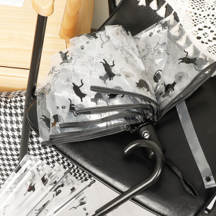 韩系小清新透明伞16骨长柄伞广告伞环保学生透明雨伞批发厂家定制详情13