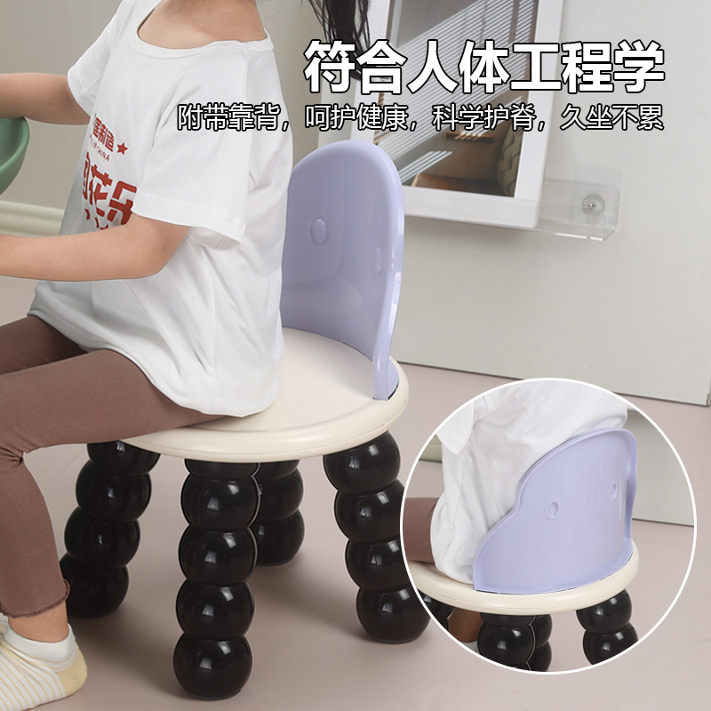 Retro Cartoon Caterpillar Children's Chair Home With Backrest Kindergarten Cute Shoe Bench Toiletries Low Stool Specification drawing