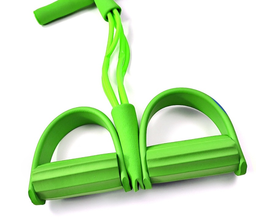 Four-tube foot pedal resistance band, multi-functional four-strand yoga resistance rope, sit-up assistant, home foot pedal abdominal exercise device Item Picture