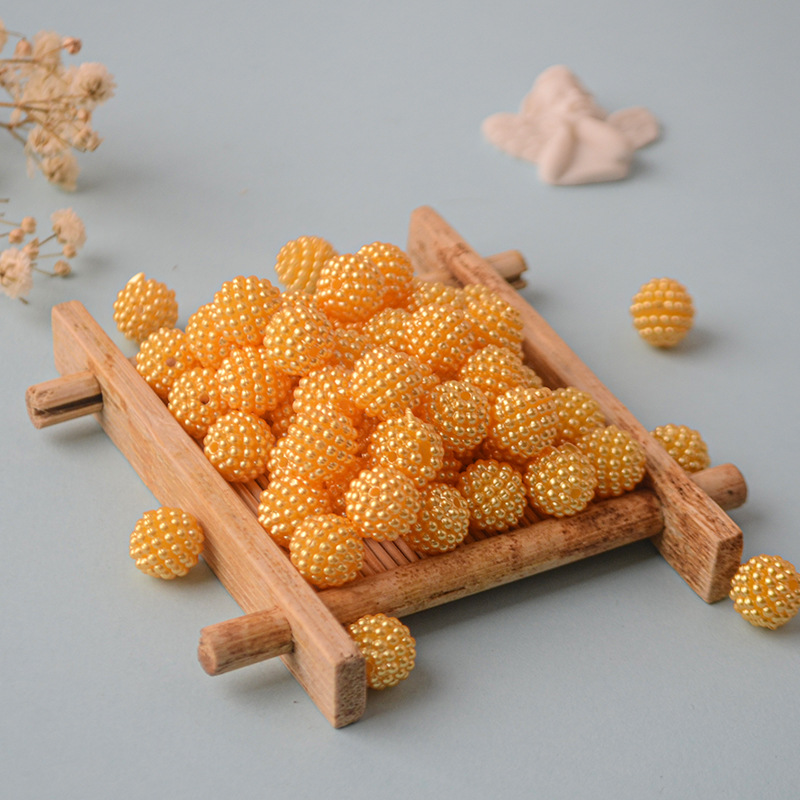 Resin colored bayberry balls, imitation pearl rice beads, acrylic beads, hand-strung beads, diy jewelry accessories, resin beads Specification image