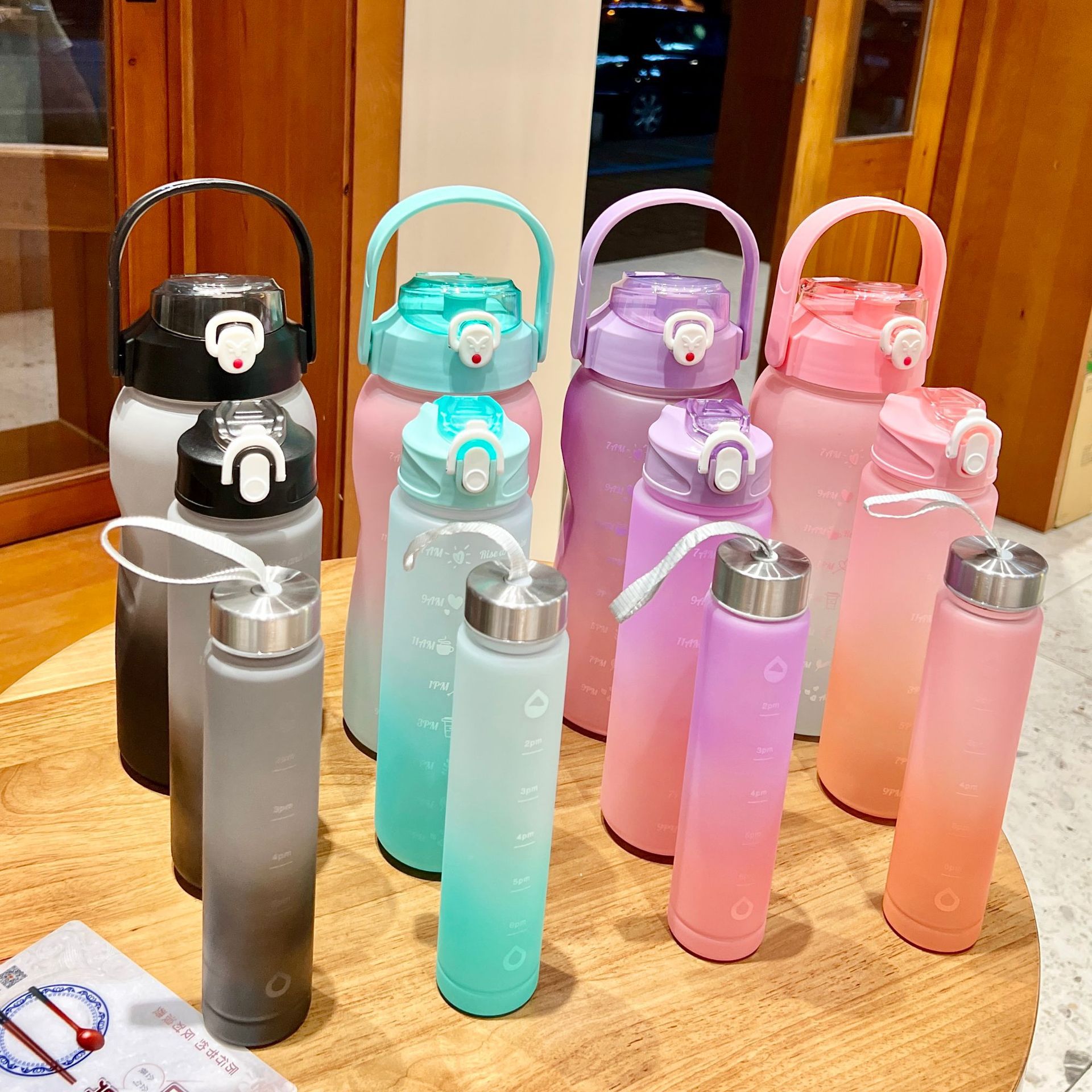 Summer Color-Changing Plastic Water Cup Students Portable Large Capacity Cup Children's Simple Plastic Cup Three-Cup Set Application Scenario