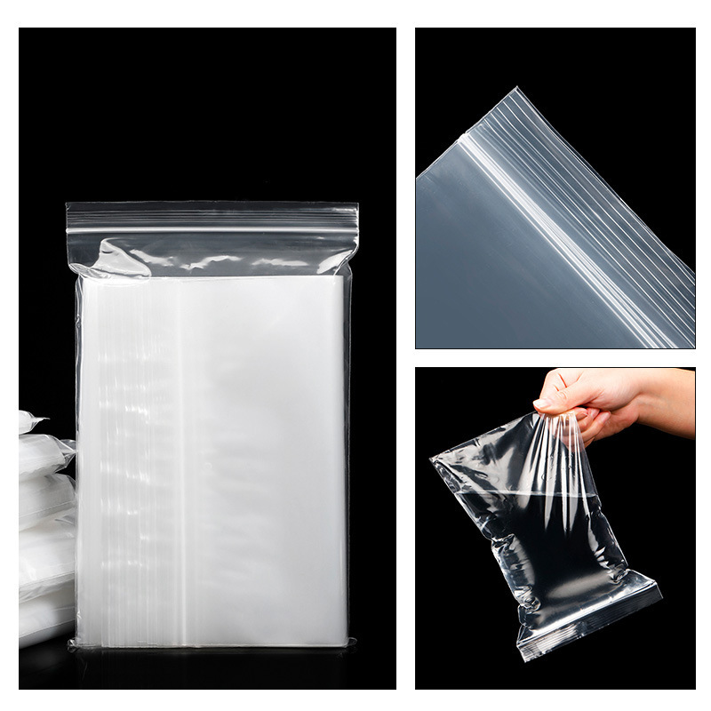 Transparent PE self-sealing bags, tea packaging, food sealing bags, thickened storage plastic sealed bags, bulk wholesale Specification image