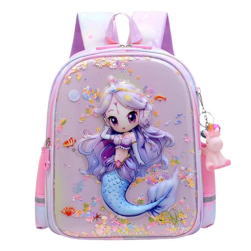 The new Kulomi Melati kindergarten children's backpack features a large capacity, hard shell, 3D style, and is waterproof and dirt-resistant against flowing sand Item Picture
