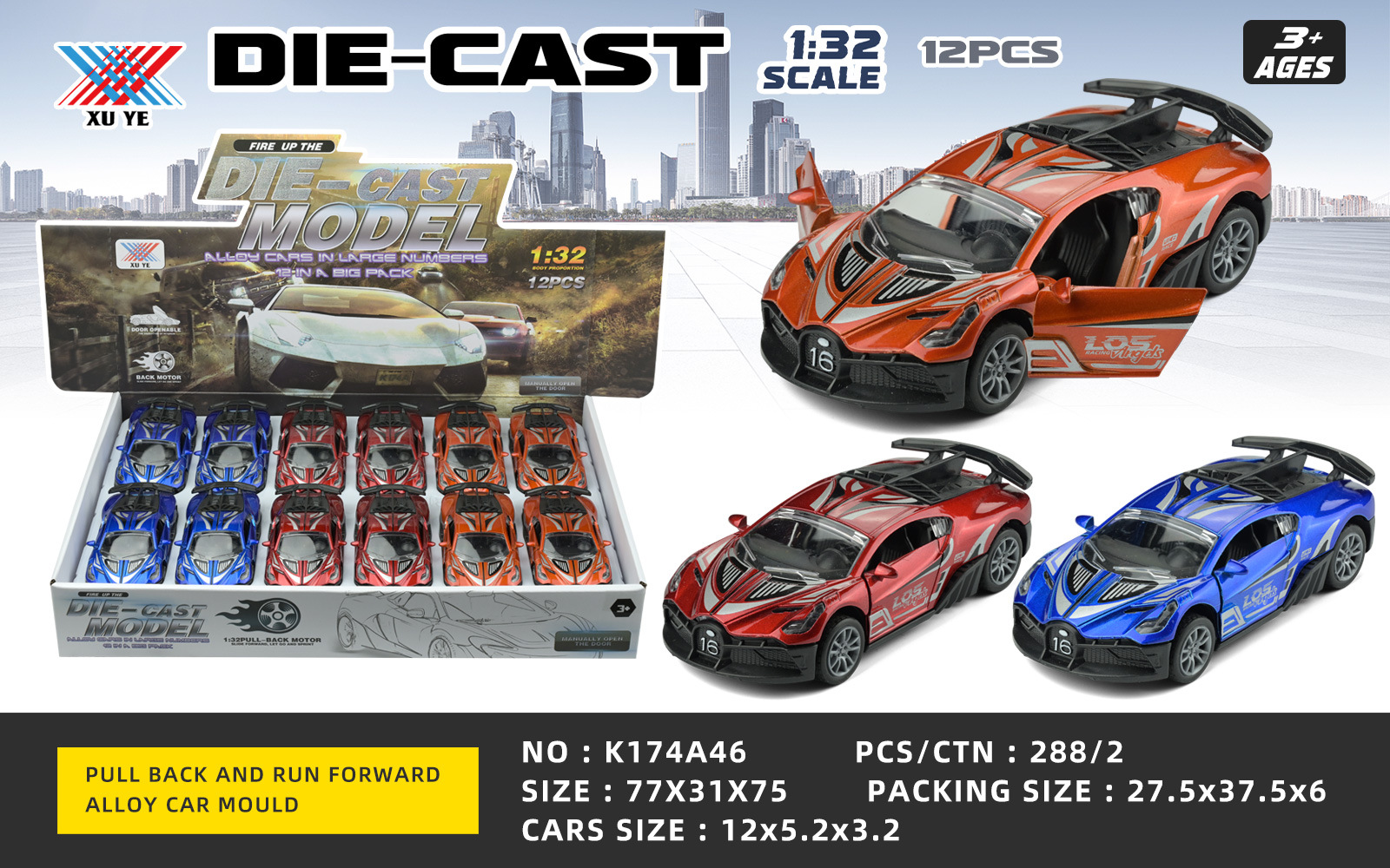 1:32 Alloy Model Multiple Models Of Open Door Pull Back (12 Only) Alloy Model Boy Toy Car Application Scenario