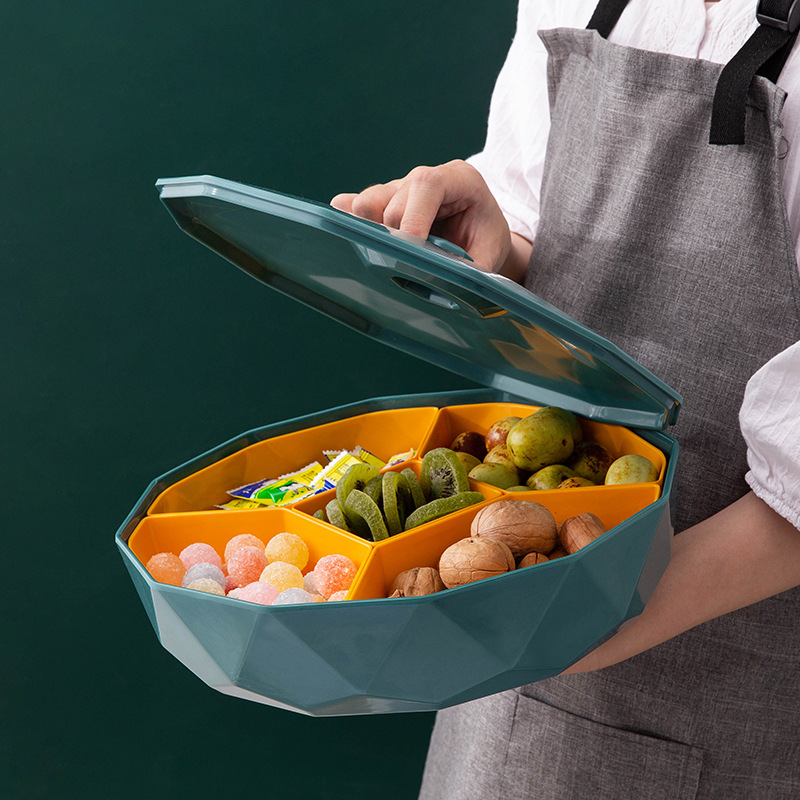 Candy Box Nordic Light Luxury Fruit Tray Creative Living Room Household Division With Lid Dried Fruit Box Nut Snack Storage Box Application Scenario