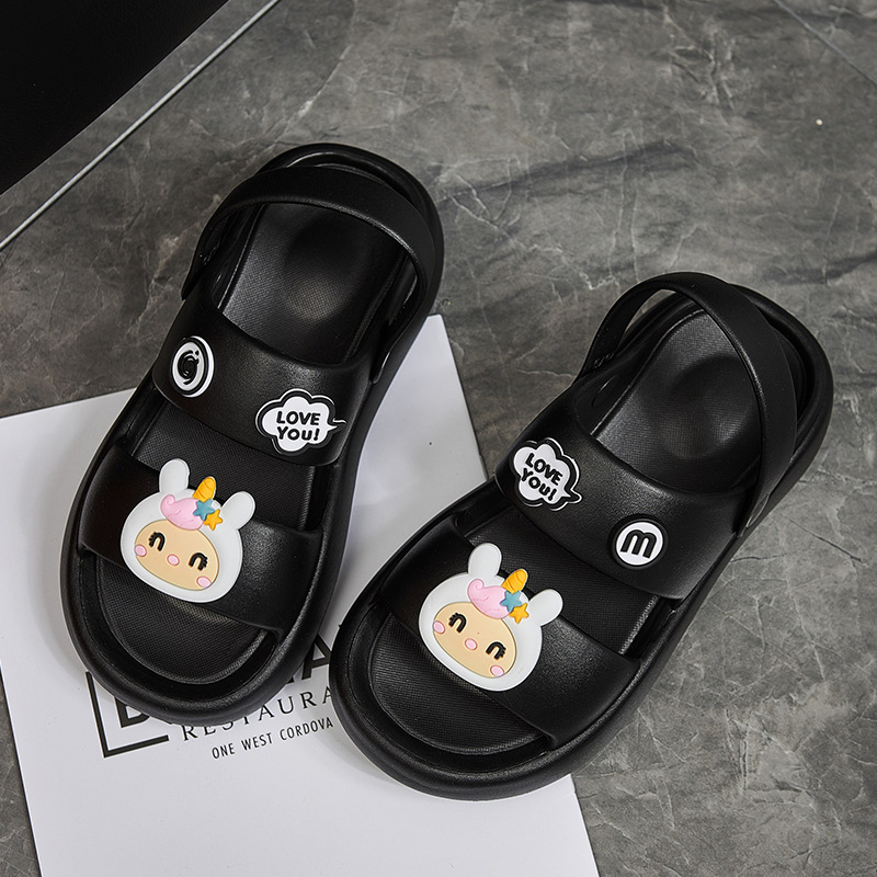 Lovely Platform Slippers Female Summer Double With Fashion Sandals On The Beach Wear Two Soft Soles Step On Poo Sandals Female details Picture