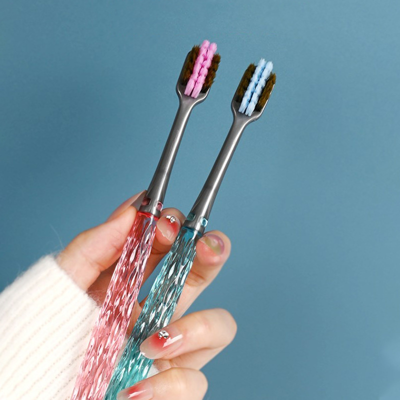 Toothbrush Small Head Home Adult Couple Transparent Handle High Appearance Level Cute Girl Student Toothbrush Specification drawing
