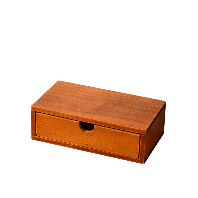 Retro Creative Desk Wall Storage Office Clutter Multi-Layer Organizer Zakka Wooden Jewelry Locker Item Picture