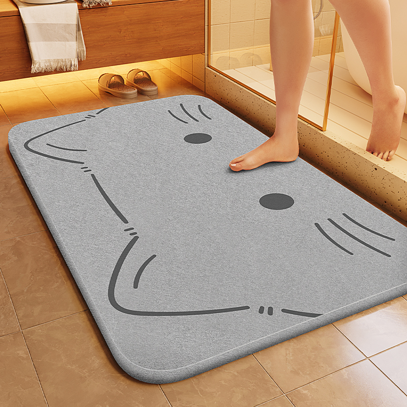 Soft diatom mud bathroom water-absorbing floor mat, anti-slip quick-drying toilet floor mat, door mat, home carpet