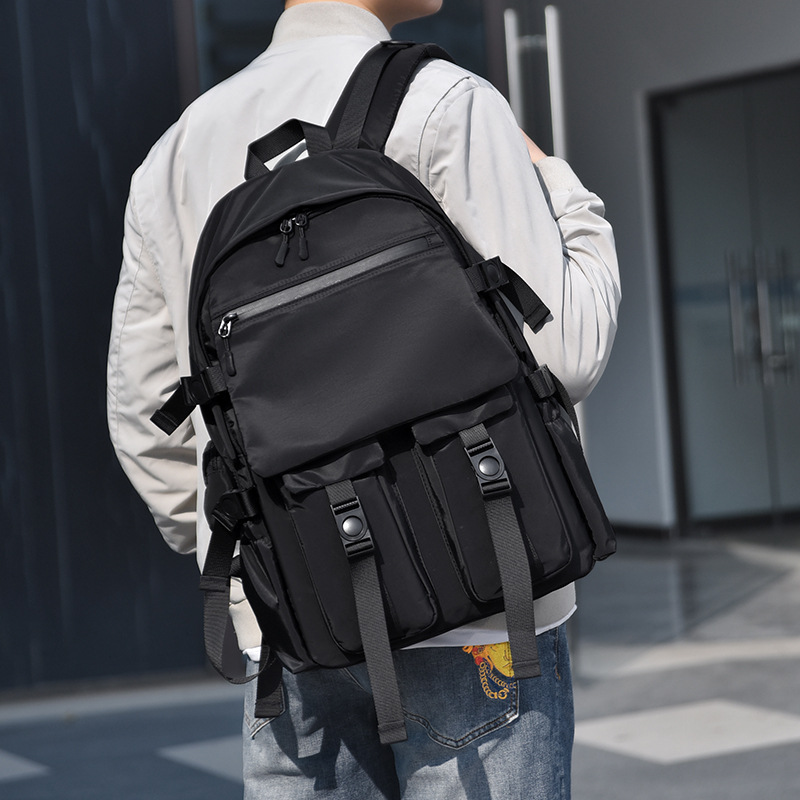 新款双肩背包男户外大容量学生书包可定LOGO轻便摄影包潮牌旅行包