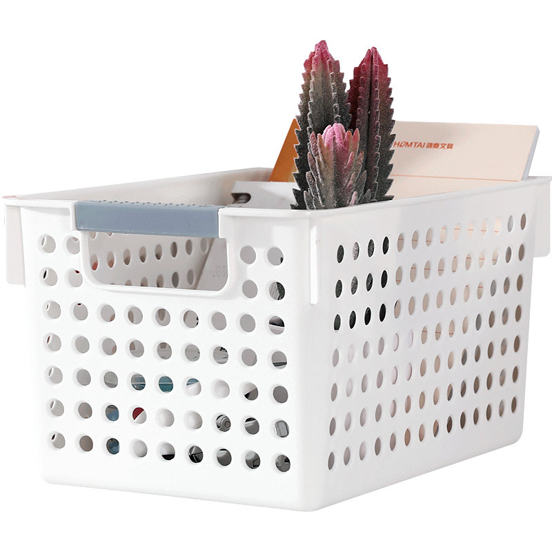 Solid Color Japanese Household Sundries Storage Box Plastic Storage Basket Bathroom Bath Basket Snack Storage Basket Storage Basket Item Picture