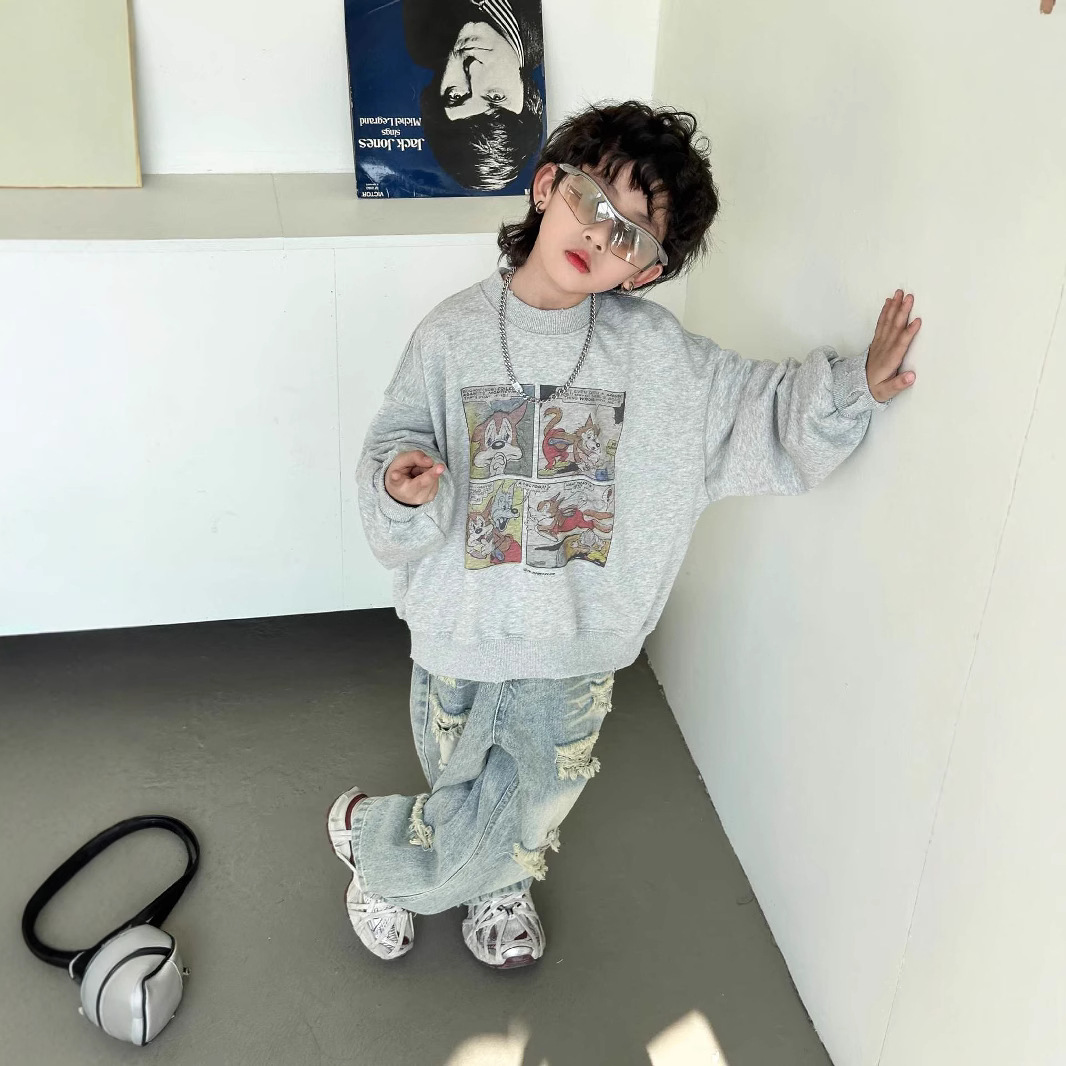 Tracing back to the new children's hoodies for boys and toddlers in the spring of 2025, this Korean-style fashionable and versatile hooded top is cool and trendy Specification image