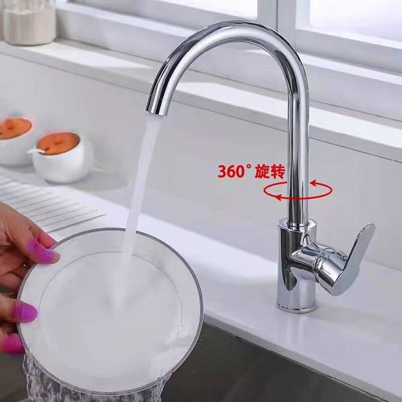 Household vegetable washing sink, kitchen faucet, stainless steel, bathroom washbasin, cold and hot water two-in-one faucet Application Scenario