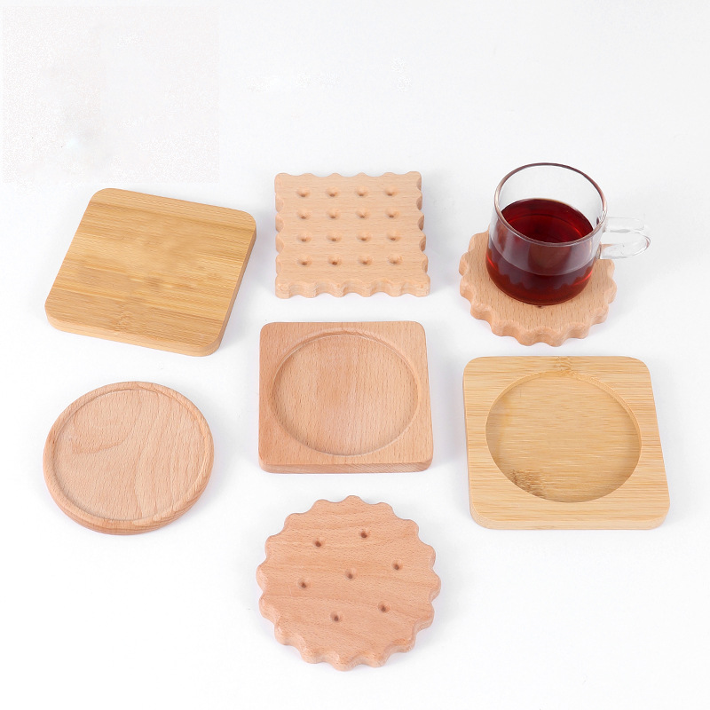 创意木质实木杯垫激光雕刻LOGO定隔热垫茶道杯托茶垫木制茶托餐垫