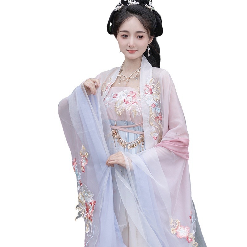 汉服/裙子女古装/汉服男/新中式女服装/仙女裙白底实物图