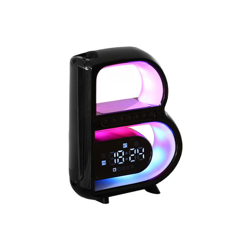 The 2025 new model of the Big B Bluetooth speaker features a high appearance level, wireless charging, clock, seven-color ambient lighting, and subwoofer sound system Item Picture