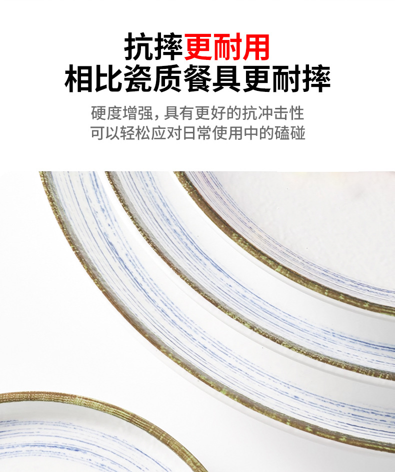 密胺盘子商用酒店餐厅饭店长方盘条纹盘酱料碟子凉菜火锅盘小碗详情5