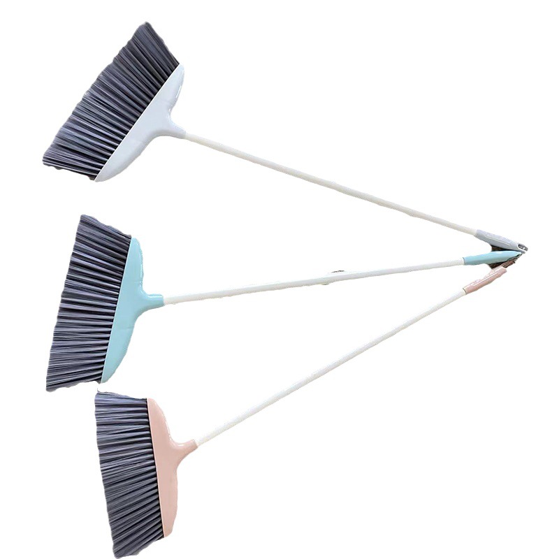 Wholesale Stainless Steel Rod Soft Hair Broom Dustpan Set Combination Of Plastic Broom Set Household Sweeping Set Item Picture